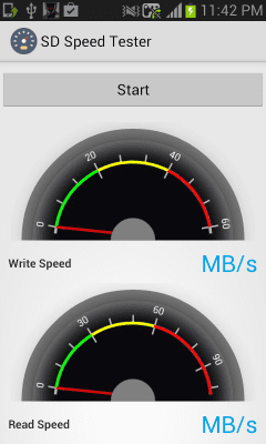 Screenshot of the application SD Speed Tester - #3
