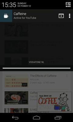 Screenshot of the application Caffeine - #4