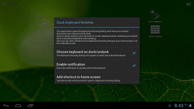 Screenshot of the application Dock Keyboard Switcher - #1