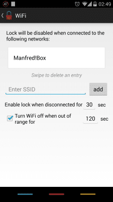 Screenshot of the application Delayed Lock TRIAL - #3