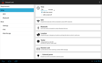 Screenshot of the application Delayed Lock TRIAL - #8