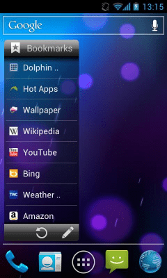 Screenshot of the application Bookmarks Widget - #1