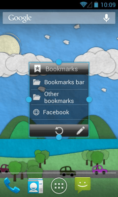 Screenshot of the application Bookmarks Widget - #2