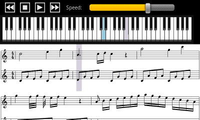 Screenshot of the application Midi Sheet Music (patched) - #1