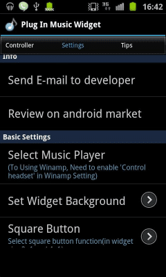 Screenshot of the application Plug In Music Widget - #5