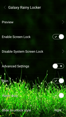 Screenshot of the application Galaxy rainy lockscreen - #1