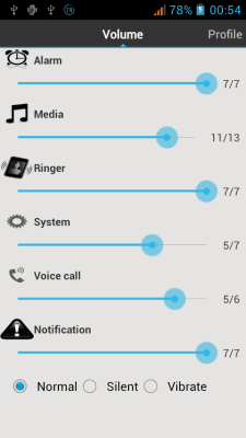 Screenshot of the application Volume control - #1