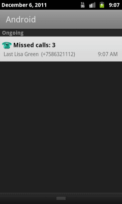 Screenshot of the application Missed calls - #2