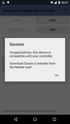 Screenshot of the application Sixaxis Compatibility Checker - #5