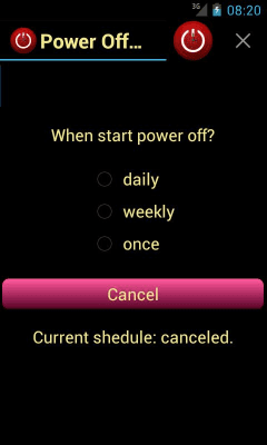 Screenshot of the application Schedule power off - #1