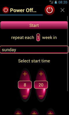 Screenshot of the application Schedule power off - #3