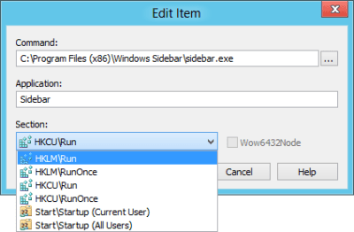 Screenshot of the application Startup Watcher - #4