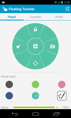 Screenshot of the application Floating Toucher - #5