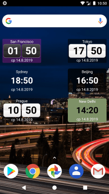 Screenshot of the application World Clock Widget - #2