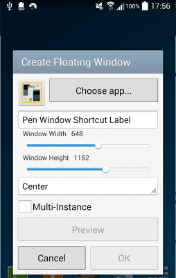 Screenshot of the application Floating Window Shortcuts - #2