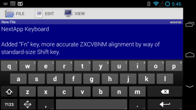 Screenshot of the application Technical Keyboard - #1