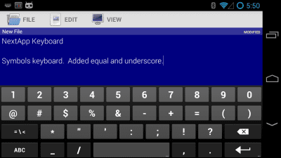 Screenshot of the application Technical Keyboard - #3