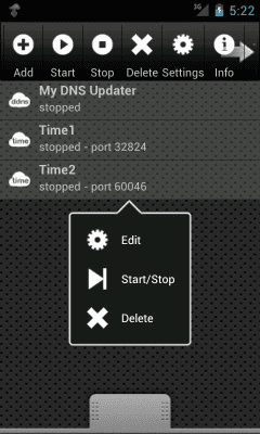 Screenshot of the application Time Server - #1