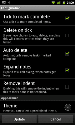 Screenshot of the application To Do List Widget Lite - #5