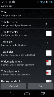 Screenshot of the application Meta Widget - #2