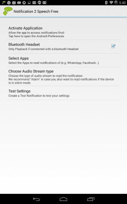 Screenshot of the application Notification 2 Speech Free - #1