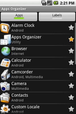 Screenshot of the application Apps Organizer - #1