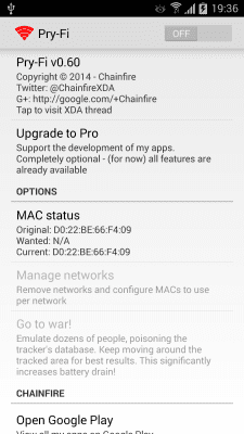 Screenshot of the application [root] Pry-Fi - #1