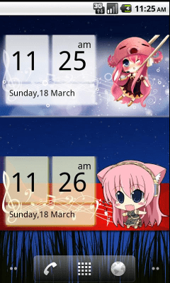 Screenshot of the application Chibi Luka Clock Widget (2x4) - #1