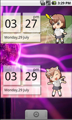 Screenshot of the application Chibi Biribiri Clock Widget - #1