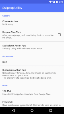 Screenshot of the application Swipeup Utility - #3