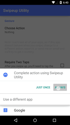 Screenshot of the application Swipeup Utility - #6