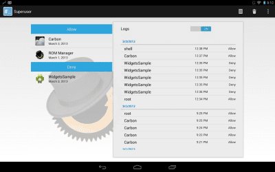 Screenshot of the application ClockworkMod Superuser - #2