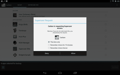 Screenshot of the application ClockworkMod Superuser - #4
