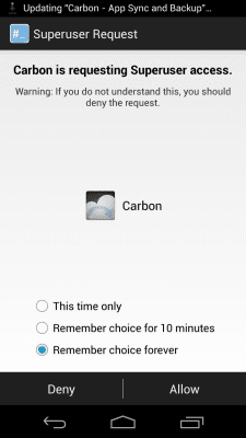 Screenshot of the application ClockworkMod Superuser - #8