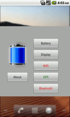 Screenshot of the application Blue Battery - #3
