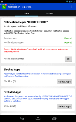 Screenshot of the application Notification Helper *ROOT* - #1