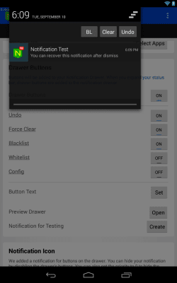 Screenshot of the application Notification Helper *ROOT* - #4