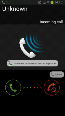 Screenshot of the application Answer Call Home button Easy - #1