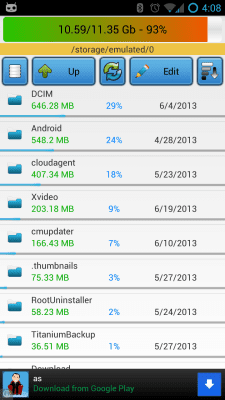 Screenshot of the application Space Analyzer Beta - #1