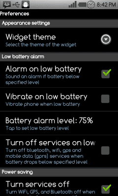 Screenshot of the application Battery Power Widget - #7