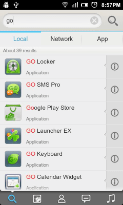 Screenshot of the application GO Search Widget - #3