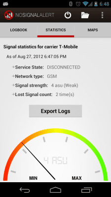Screenshot of the application No Signal Alert - #2