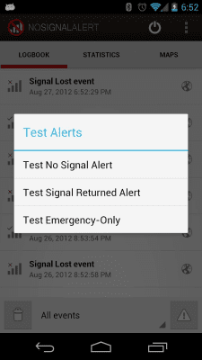 Screenshot of the application No Signal Alert - #7
