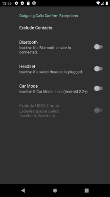 Screenshot of the application Tiny Call Confirm - #3