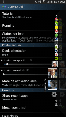 Screenshot of the application Dock4Droid - #3