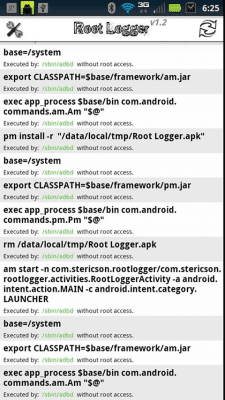 Screenshot of the application Root Logger - #1