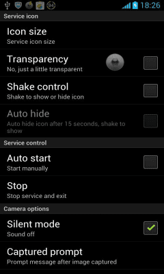 Screenshot of the application Quick Camera - #1