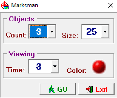 Screenshot of the application Marksman - #1