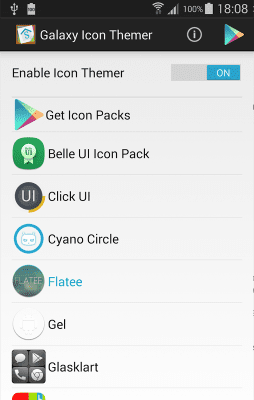 Screenshot of the application Galaxy Icon Themer *ROOT* - #1