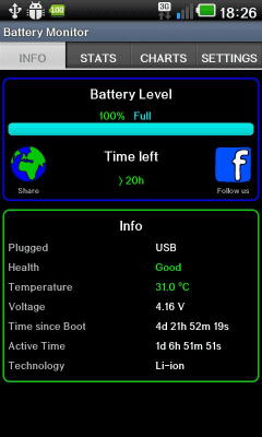 Screenshot of the application Battery Monitor Widget - #3